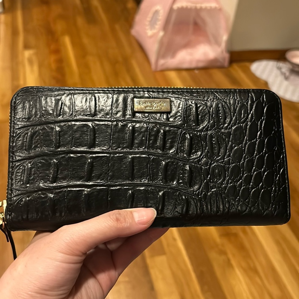 Brand new Kate Spade black leather long wallet
